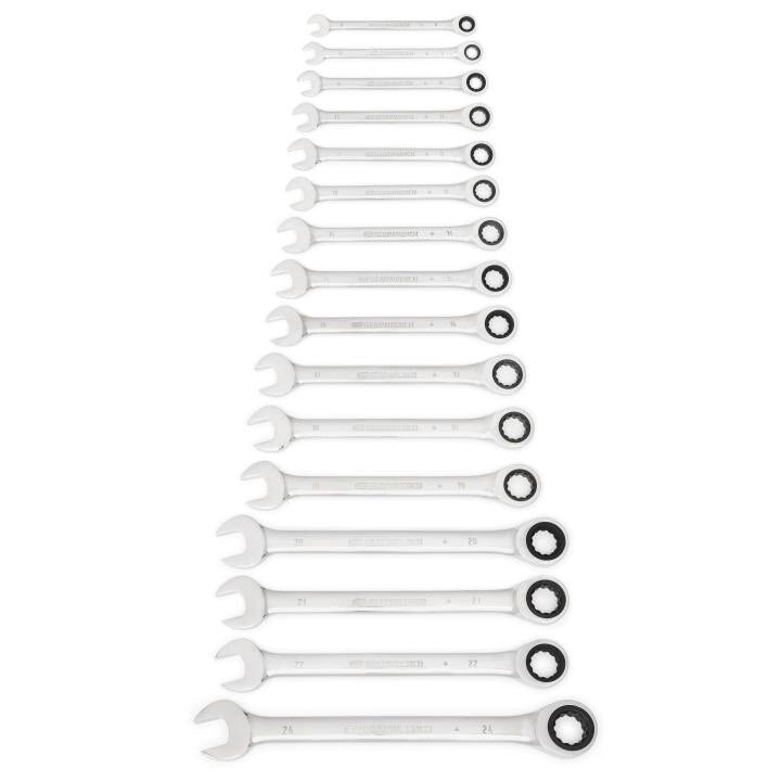 9416 Gearwrench, Ratcheting Combination Wrench Set, 12 Point Drive, Alloy Steel