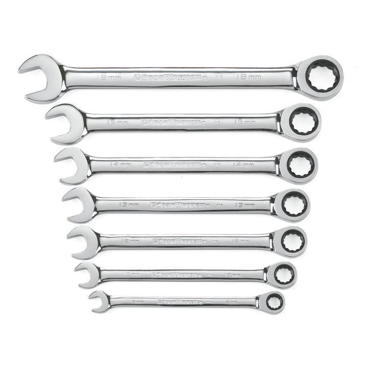 9417 Gearwrench, Ratcheting Combination Wrench Set, 12 Point Drive, Alloy Steel