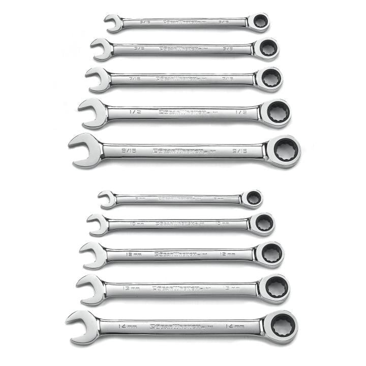 9418 Gearwrench, Ratcheting Combination Wrench Set, 12 Point Drive, Alloy Steel