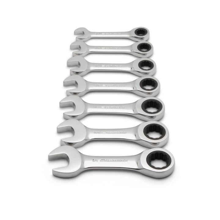 9507D Gearwrench, Stubby Ratcheting Combination Wrench Set, 12 Point Drive