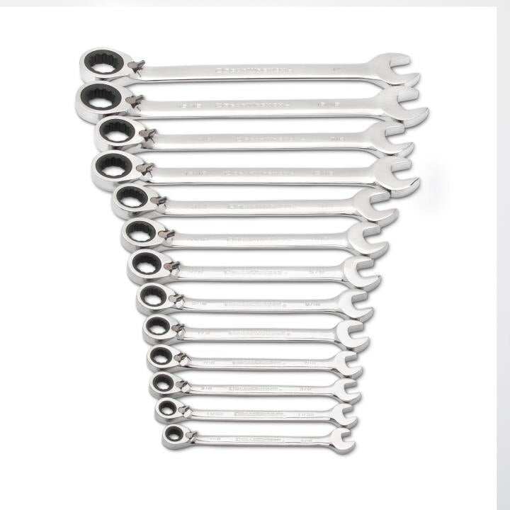 9509N Gearwrench, Reversible Ratcheting Combination Wrench Set, 12 Point Drive