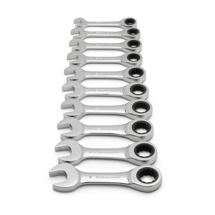 9520D Gearwrench, Stubby Ratcheting Combination Wrench Set, 12 Point Drive