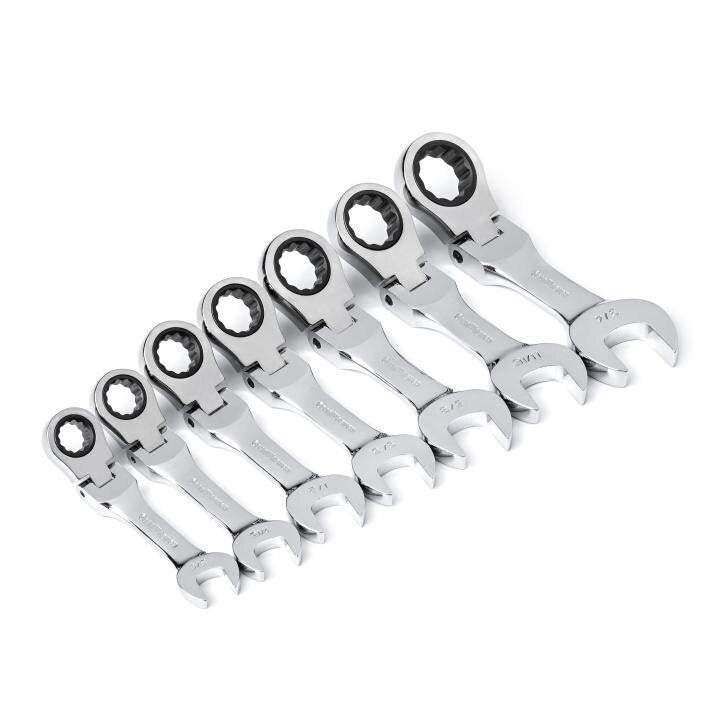 9570 Gearwrench, Stubby Ratcheting Combination Wrench Set, 12 Point Drive