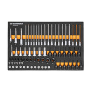 Bit Socket Set, 1/4 Inch, 3/8 Inch, 1/2 Inch Drive, 74 Piece
