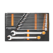 Combination Wrench Set, Metric, 24 Pieces, Storage Tray