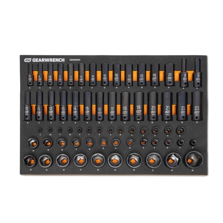 Impact Socket Set, 6 Point, 66 Pieces