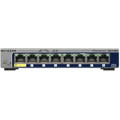 NETGEAR 8-Port Smart Gigabit Ethernet Switch, Cloud Management & PD Port, by NETGEAR, GS108T