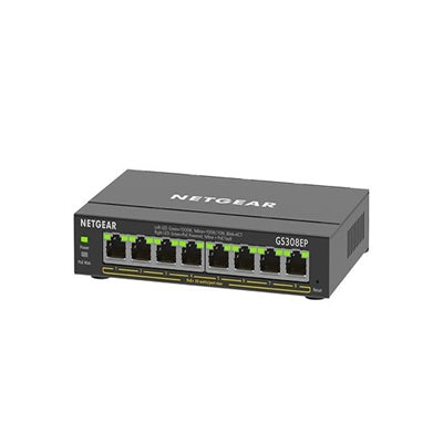 Netgear 8-Port Gigabit Ethernet PoE+ Smart Managed Plus Switch - 8 Ports - Manageable - 2 Layer Supported - GS308EP100NAS