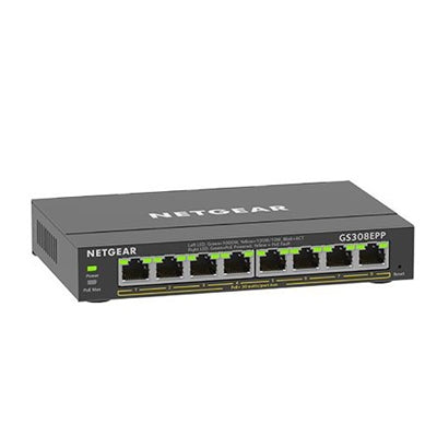 Netgear Plus Gs308epp - Switch - Managed - 8 X 10/100/1000 (Poe+) - Desktop, Wall-Mountable - Poe+ (123 W)