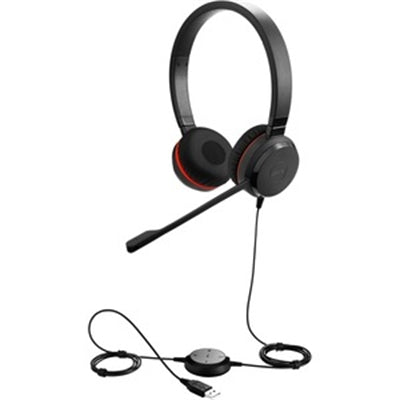 Jabra - Evolve 30 II Headset - Stereo - Mini-phone (3.5mm), USB - Wired - 32 Ohm - 150 Hz to 7 KHz - Over-the-head - Black