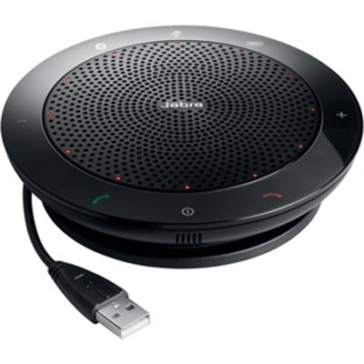 Jabra - Speak 510 UC Speakerphone - Wired/Wireless Bluetooth - Skype for Business - 4 Meeting Persons Capacity - Black