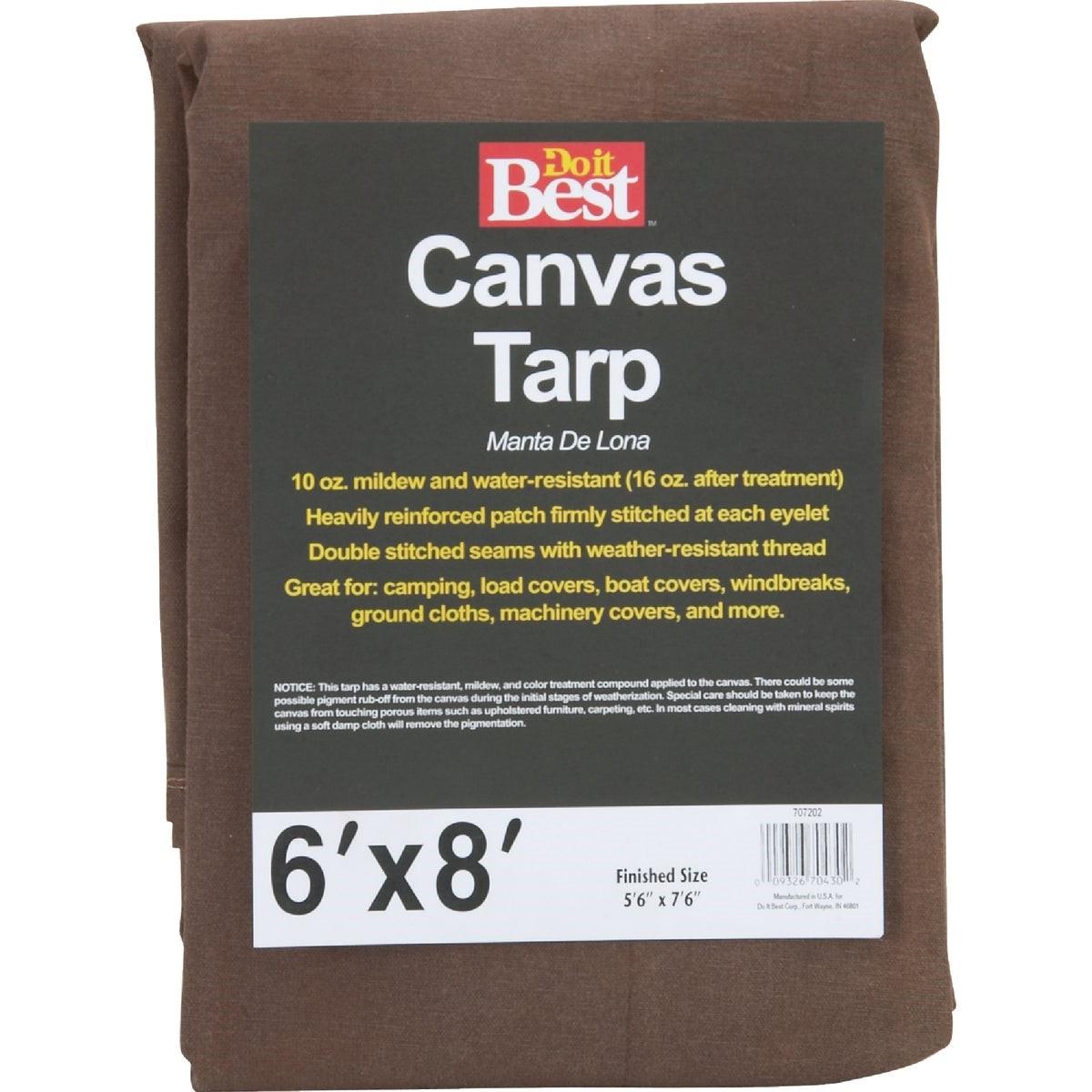10 Oz. 6 Ft. x 8 Ft. Canvas Tarp