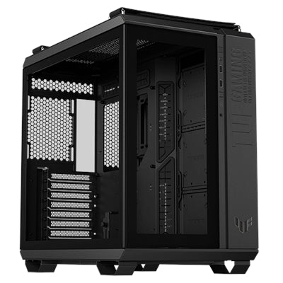 ASUS - TUF GT502 Black ATX Mid-Tower Case with RGB Button, USB-C, 2x USB 3.0, Dual GPU Mount, 360/280mm Radiator - Black