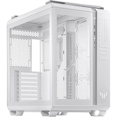 ASUS - TUF GT502 White ATX Mid-Tower Case with RGB Button, USB 3.2 Type-C, 2x USB 3.0, 2-Way GPU Mount, 360/280mm Radiator - White