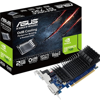 Asus NVIDIA GeForce GT 730 Graphic Card - 2 GB GDDR5 - Low-profile - 902 MHz Core - 64 Bit Bus Width - PCI Express 2.0 - HDMI - VGA - DVI