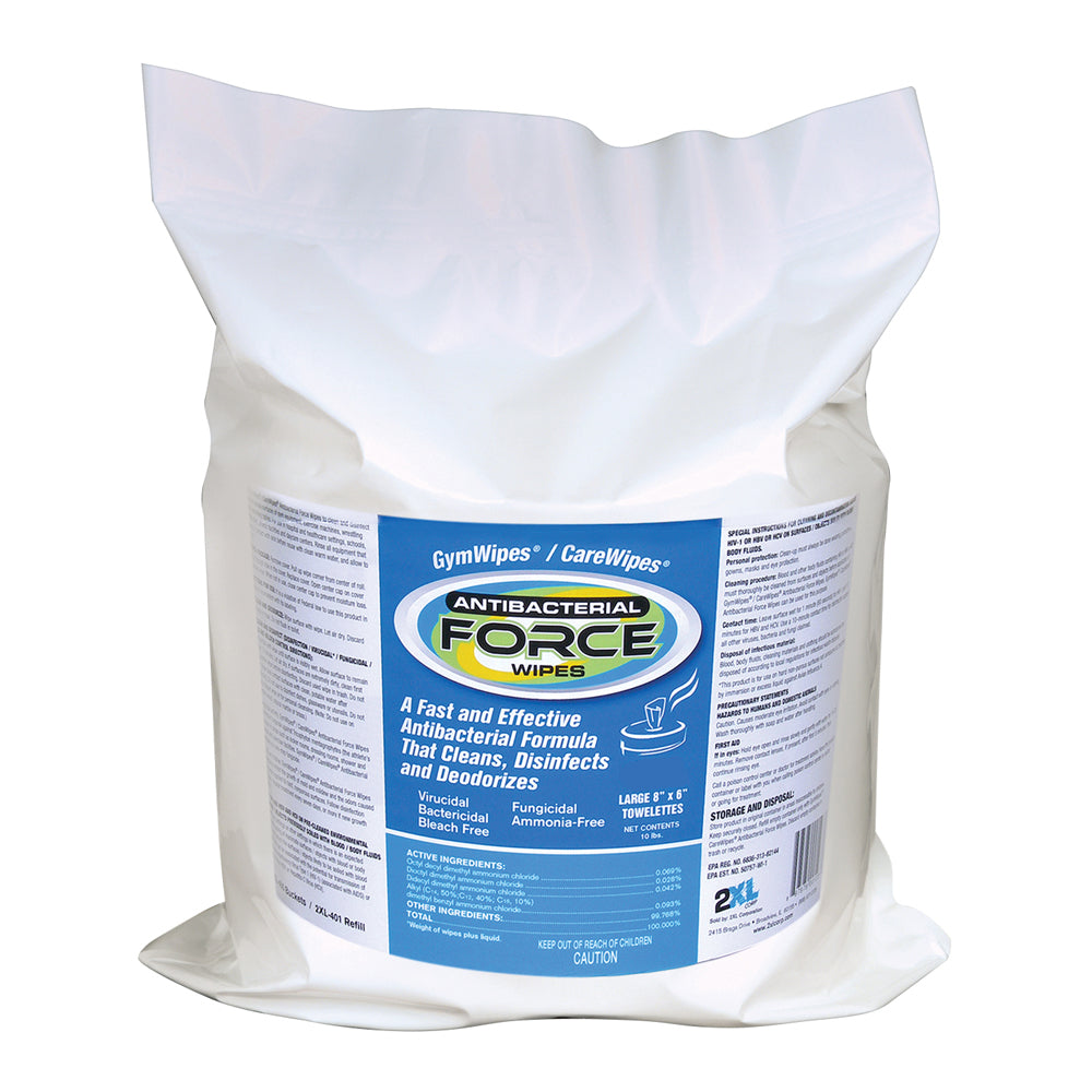 Gymwipes /Care Wipes Antibacterial Force Refills, 900 Count