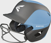 Easton Ghost 2-Tone Medium/Large Matte Batting Helmet With Softball Mask - Columbia Blue/Charcoal