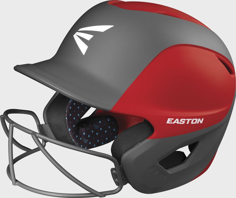 Easton Ghost 2-Tone Large/Xlarge Matte Batting Helmet With Softball Mask - Large/Extra Large - Red/Charcoal
