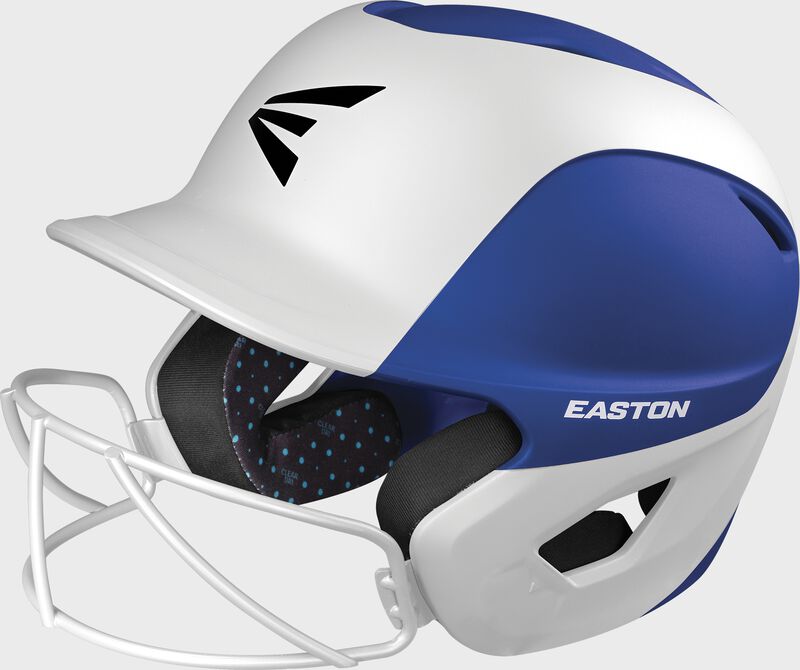 Easton Ghost 2-Tone Medium/Large Matte Batting Helmet With Softball Mask - Royal/White