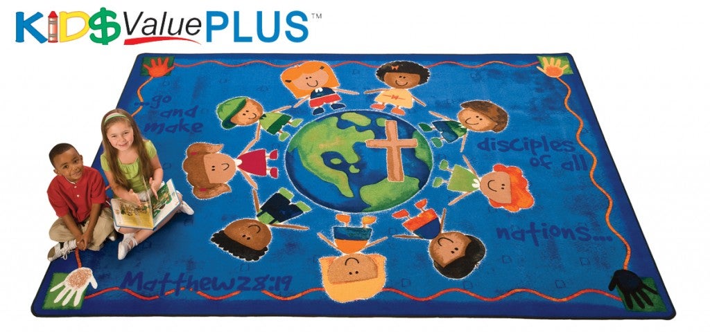 Great Commission Children's Rug - 8ft x 12ft - Rectangle - Blue
