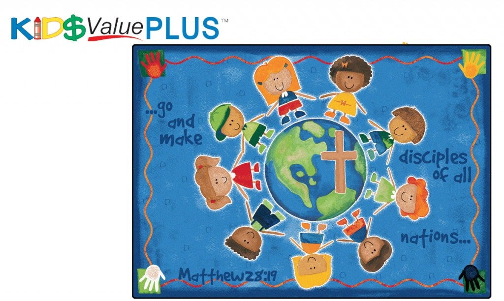 Great Commission Children's Rug - 8ft x 12ft - Rectangle - Blue