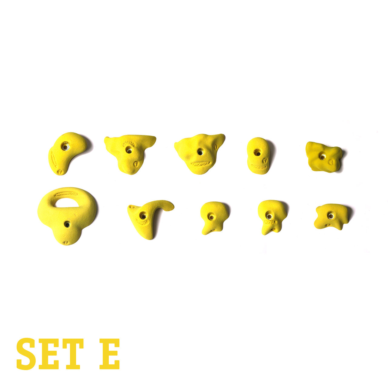 Intermediate Route Setting Hand Holds - Yellow - Set E, F, G, H