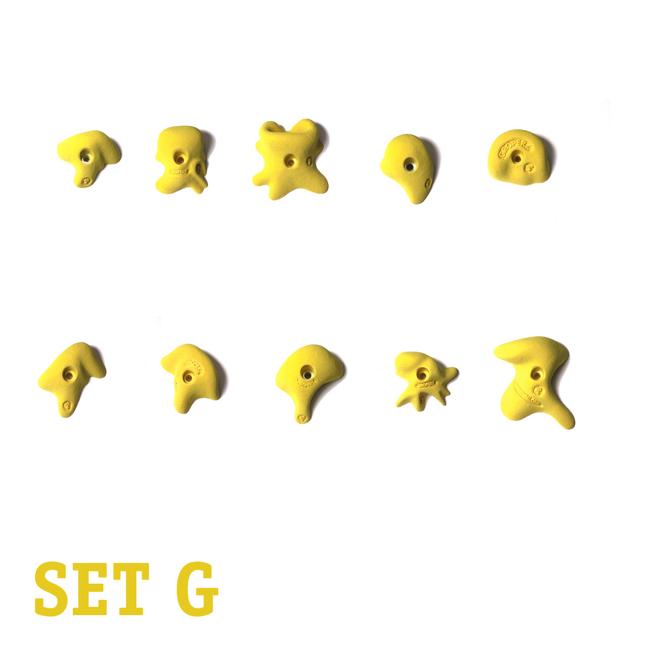 Intermediate Route Setting Hand Holds - Yellow - Set E, F, G, H