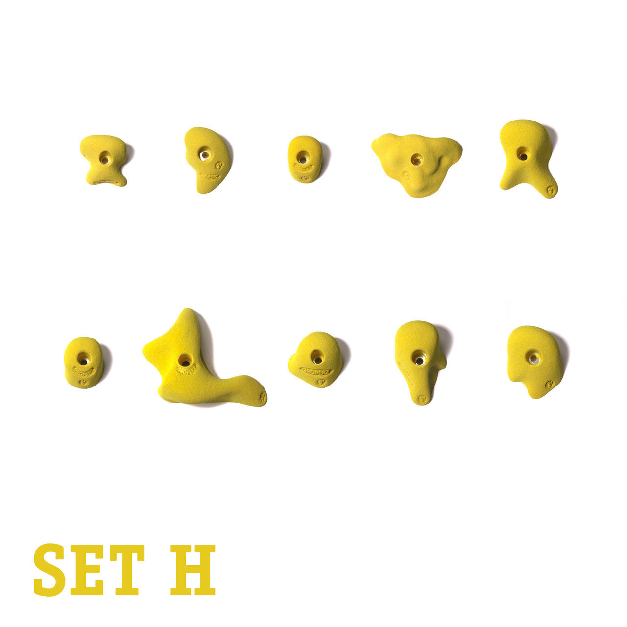 Intermediate Route Setting Hand Holds - Yellow - Set E, F, G, H