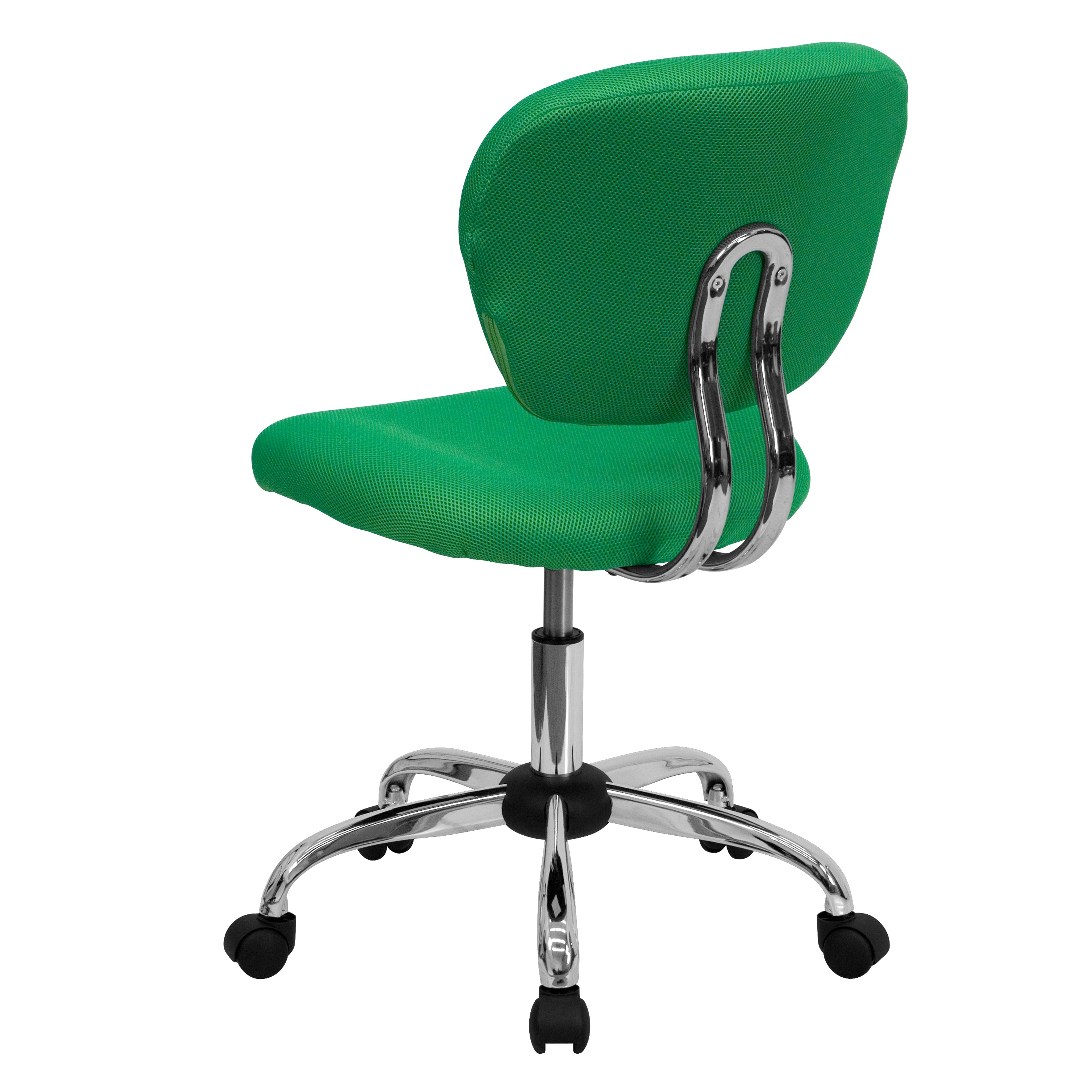 Beverly Mid-Back Bright Green Mesh Padded Swivel Task Office Chair with Chrome Base