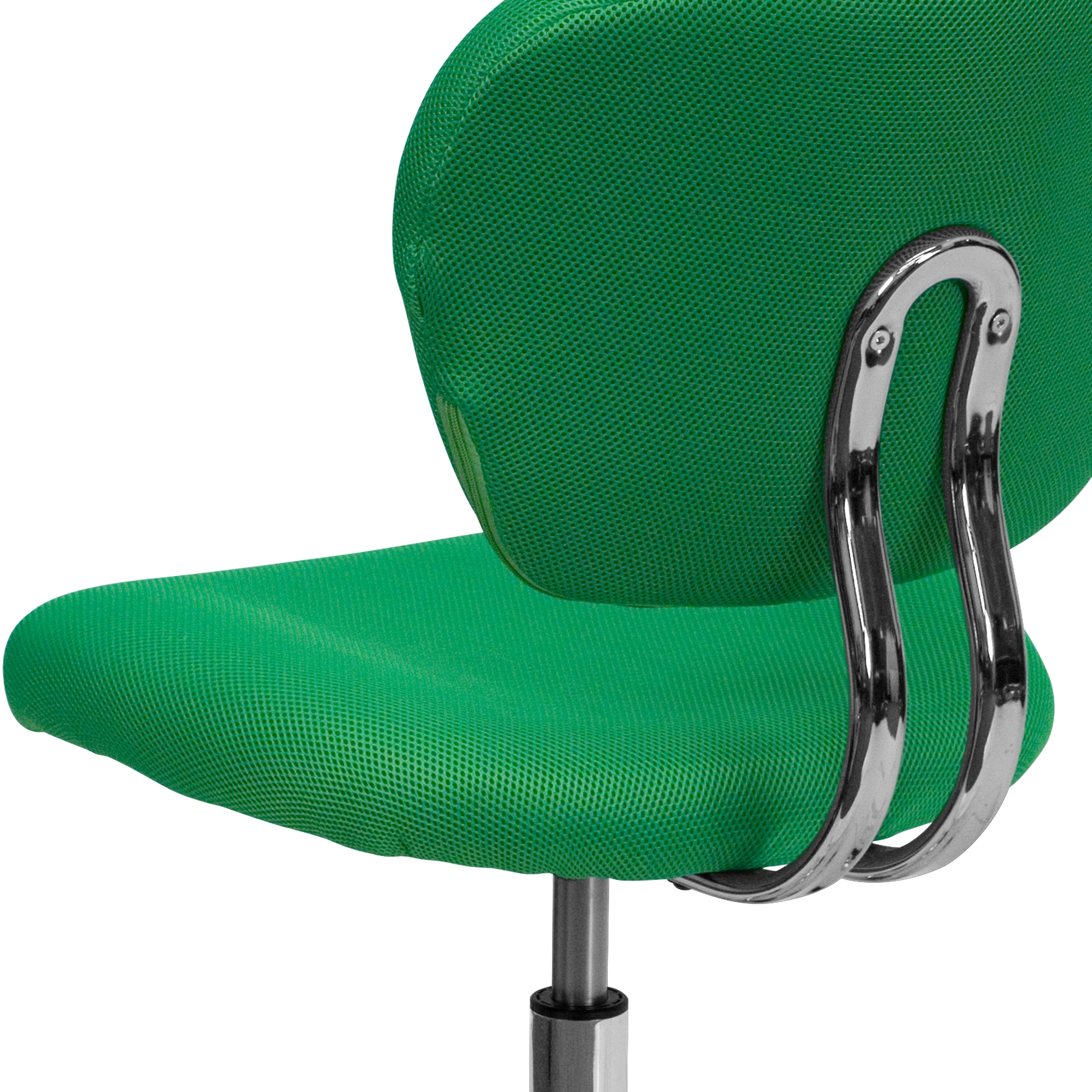 Beverly Mid-Back Bright Green Mesh Padded Swivel Task Office Chair with Chrome Base