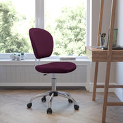 Beverly Mid-Back Burgundy Mesh Padded Swivel Task Office Chair with Chrome Base