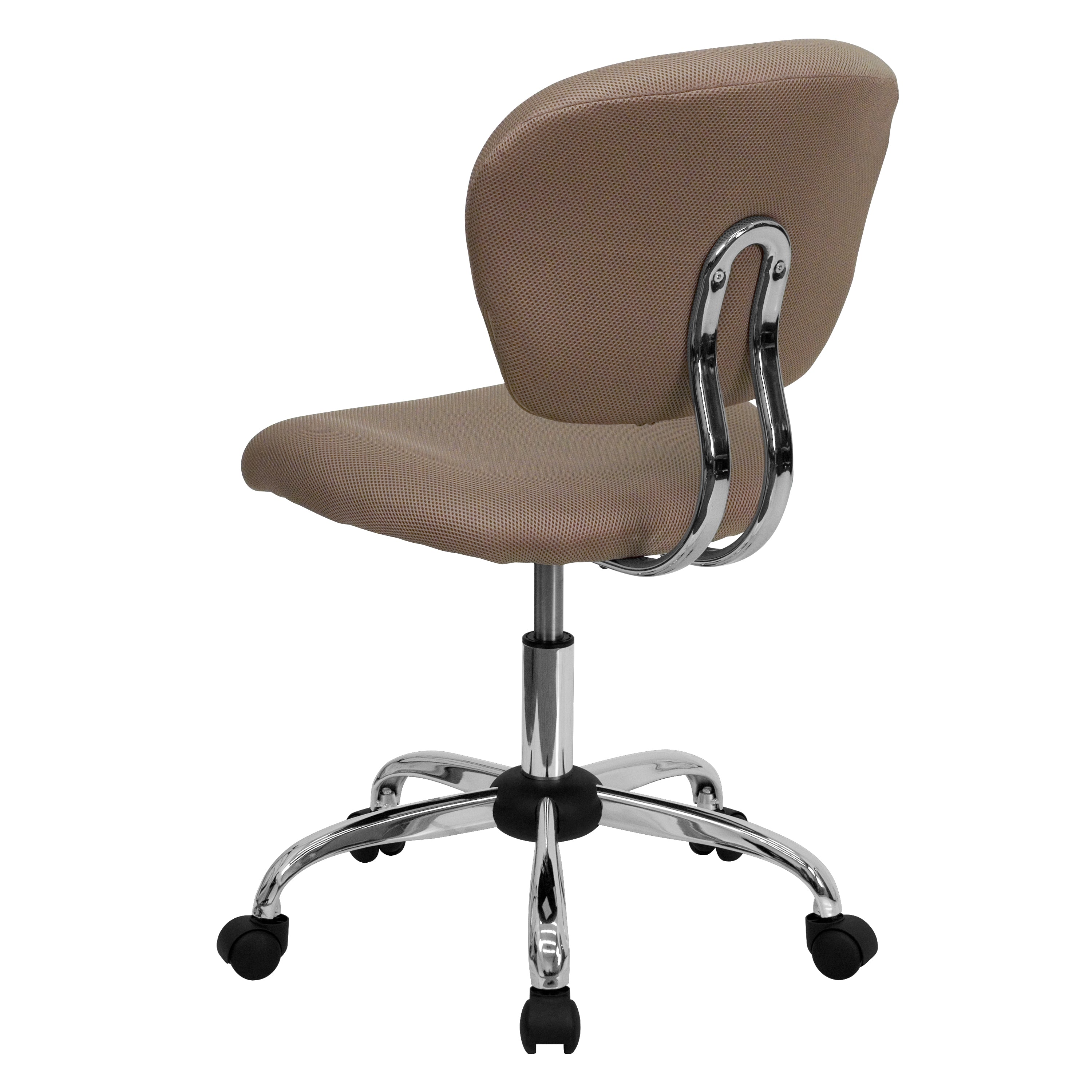 Beverly Mid-Back Coffee Brown Mesh Padded Swivel Task Office Chair with Chrome Base