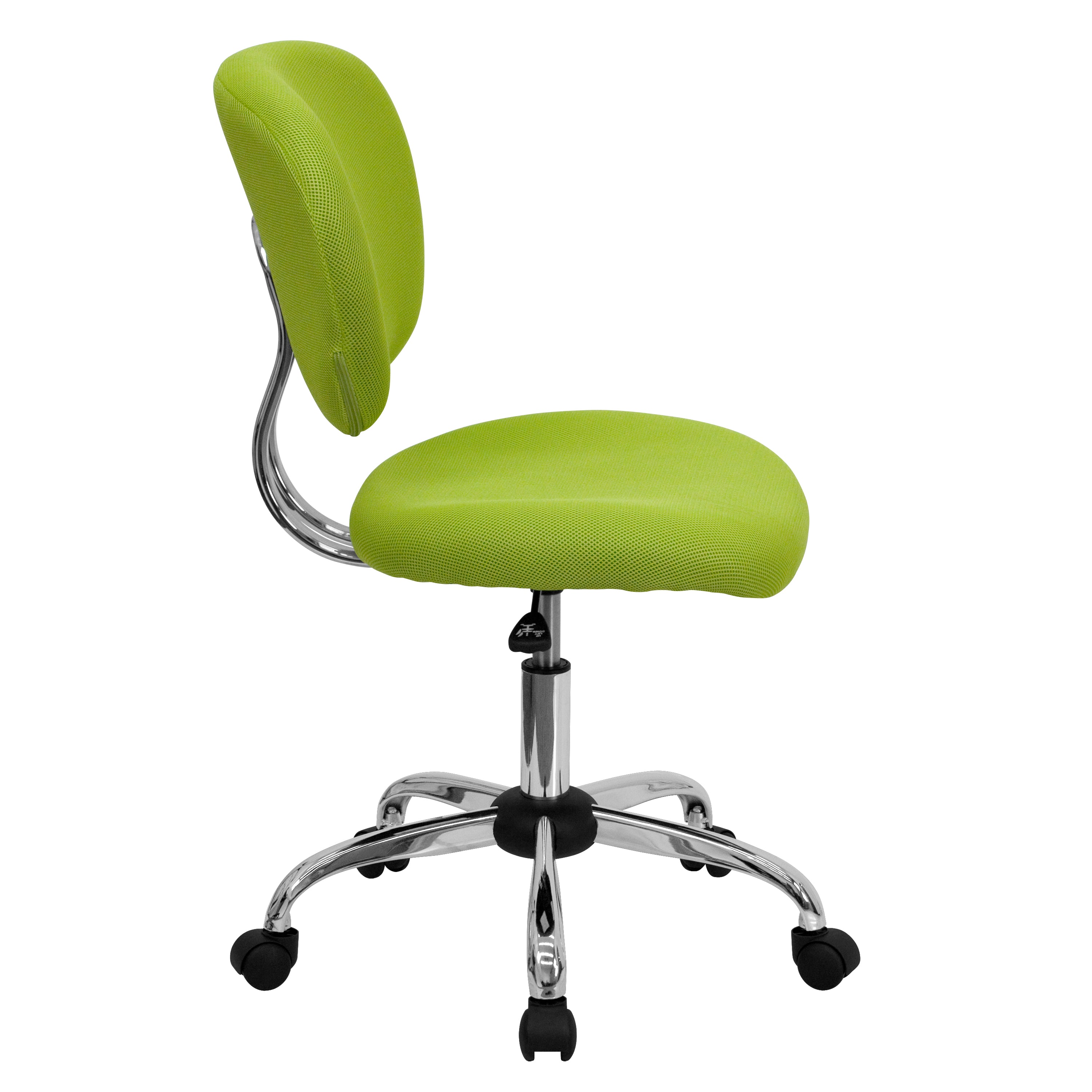 Beverly Mid-Back Apple Green Mesh Padded Swivel Task Office Chair with Chrome Base