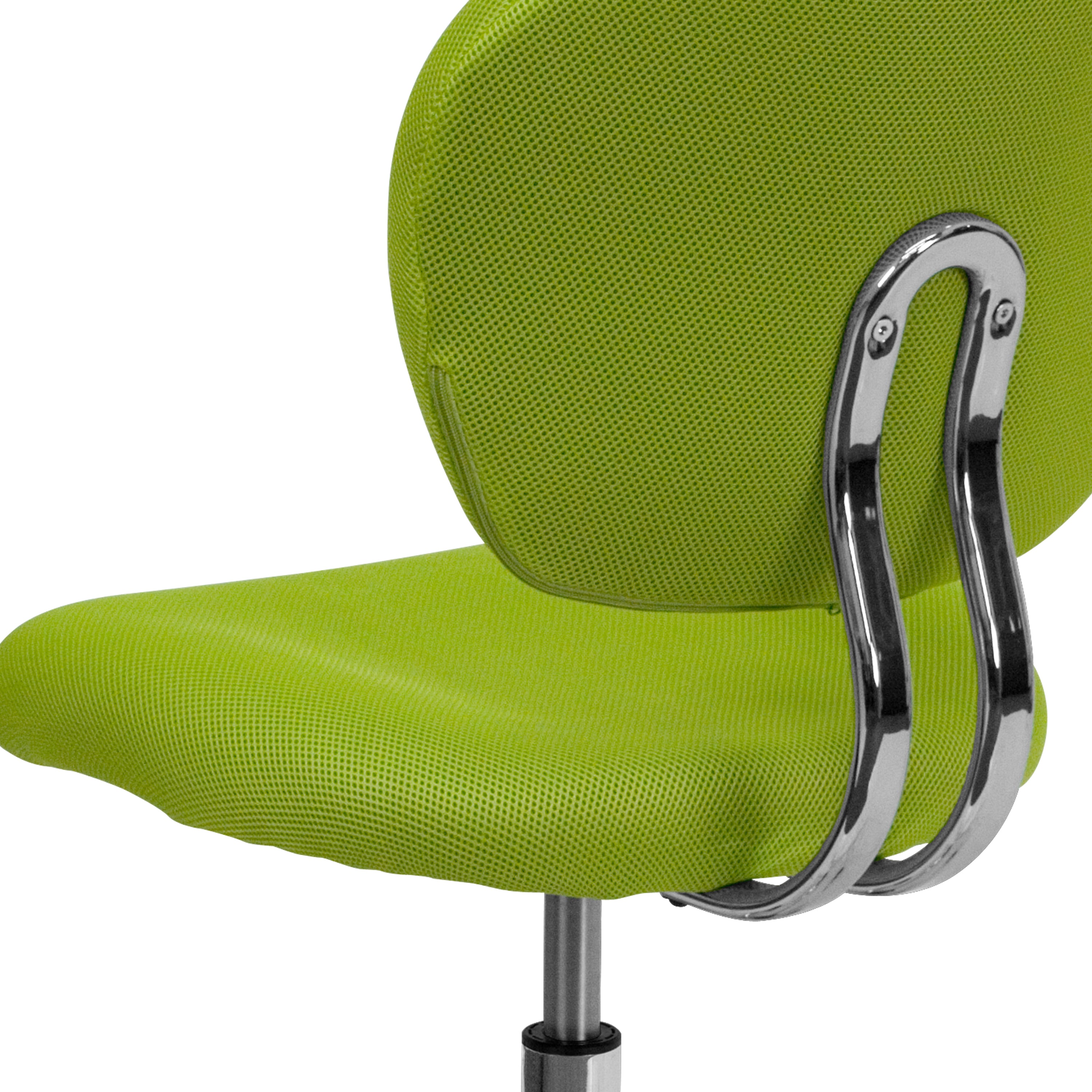 Beverly Mid-Back Apple Green Mesh Padded Swivel Task Office Chair with Chrome Base