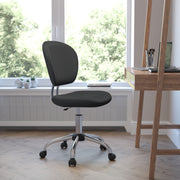 Beverly Mid-Back Gray Mesh Padded Swivel Task Office Chair with Chrome Base