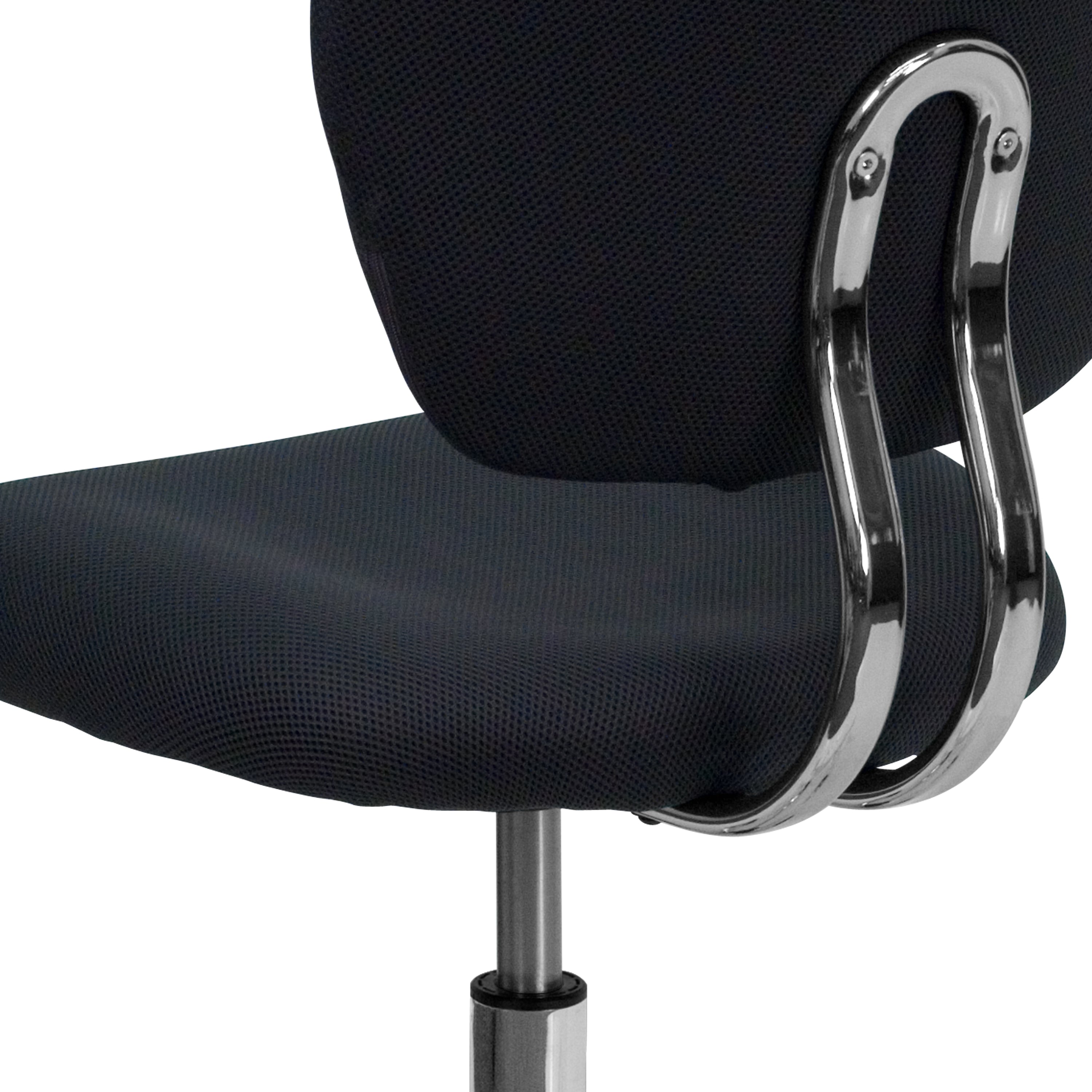 Beverly Mid-Back Gray Mesh Padded Swivel Task Office Chair with Chrome Base