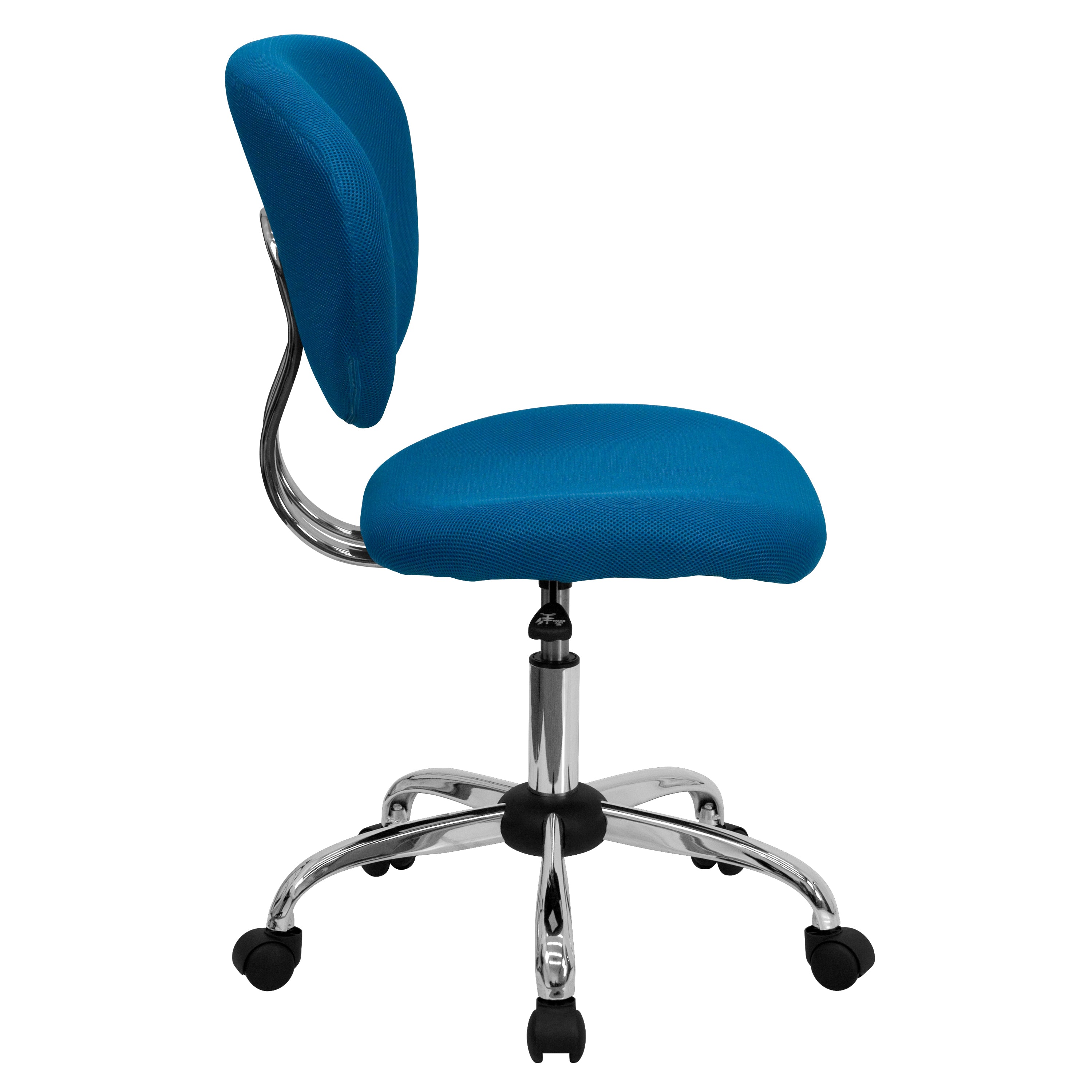 Beverly Mid-Back Turquoise Mesh Padded Swivel Task Office Chair with Chrome Base