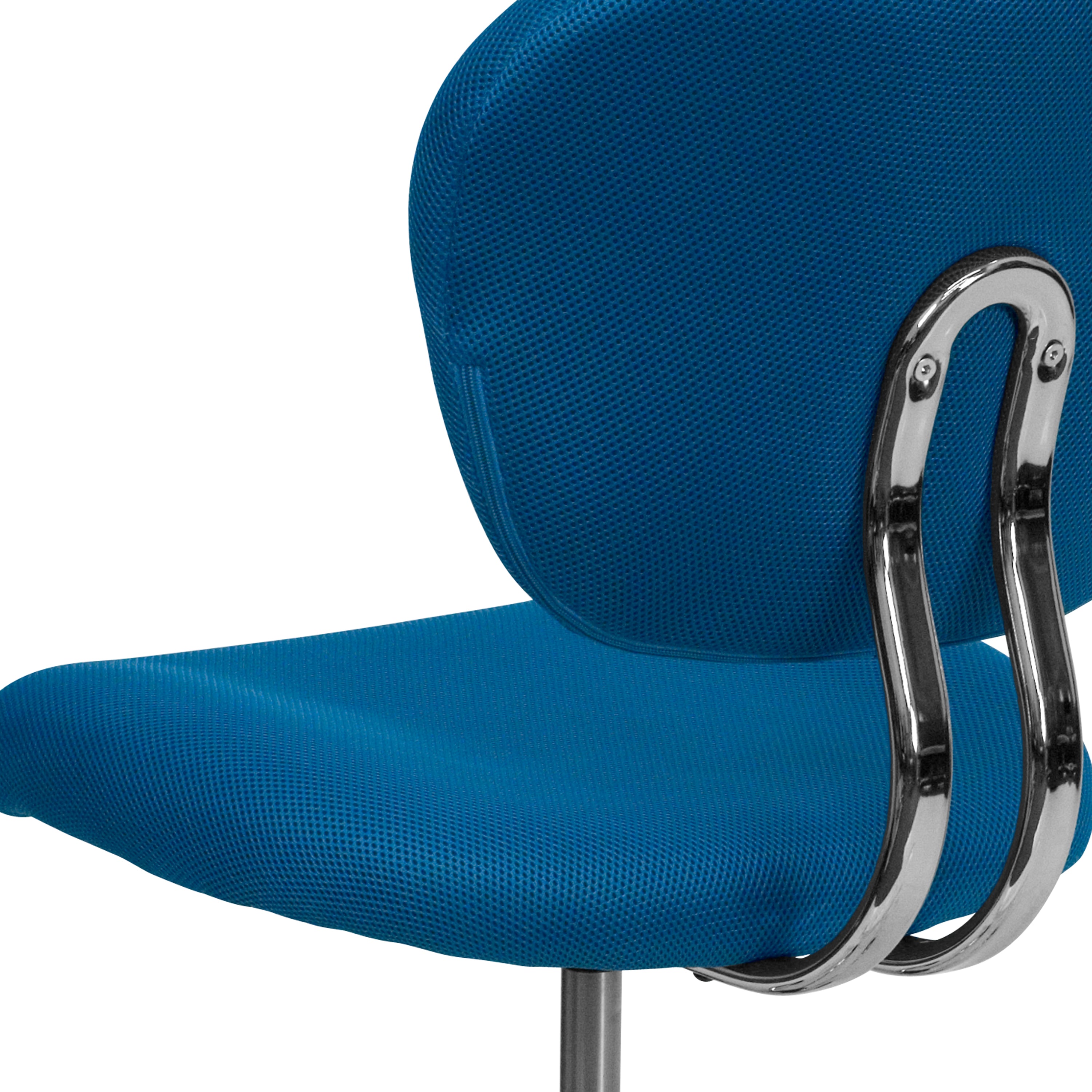 Beverly Mid-Back Turquoise Mesh Padded Swivel Task Office Chair with Chrome Base