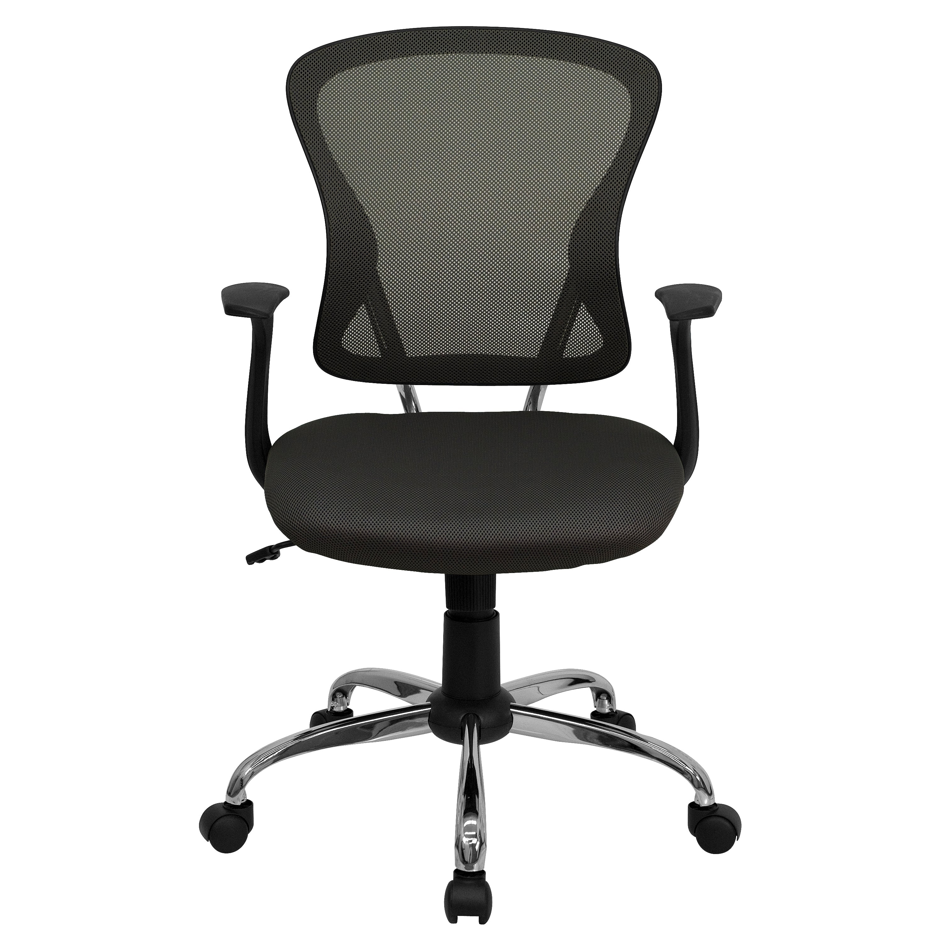 Alfred Mid-Back Dark Gray Mesh Swivel Task Office Chair with Chrome Base and Arms