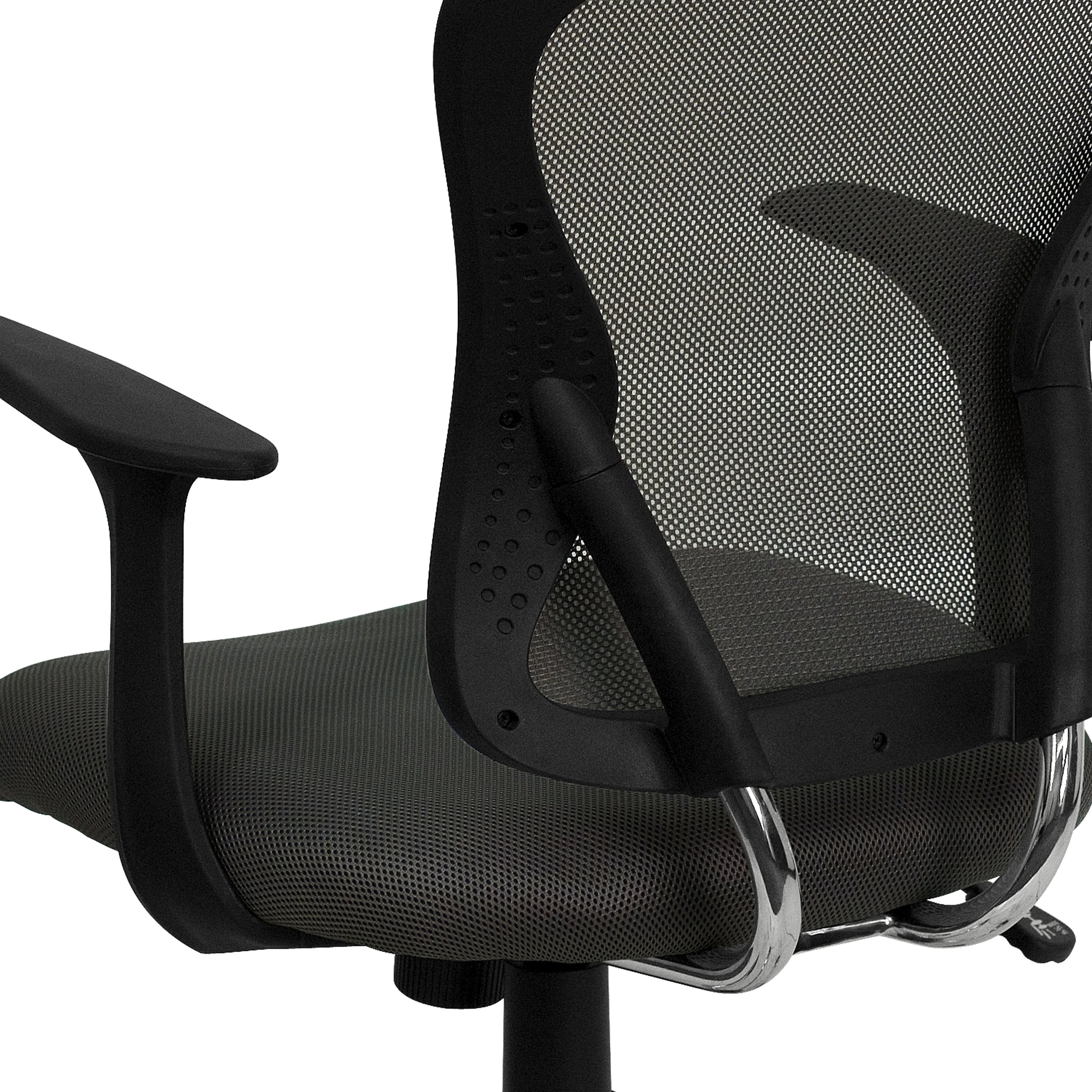 Alfred Mid-Back Dark Gray Mesh Swivel Task Office Chair with Chrome Base and Arms