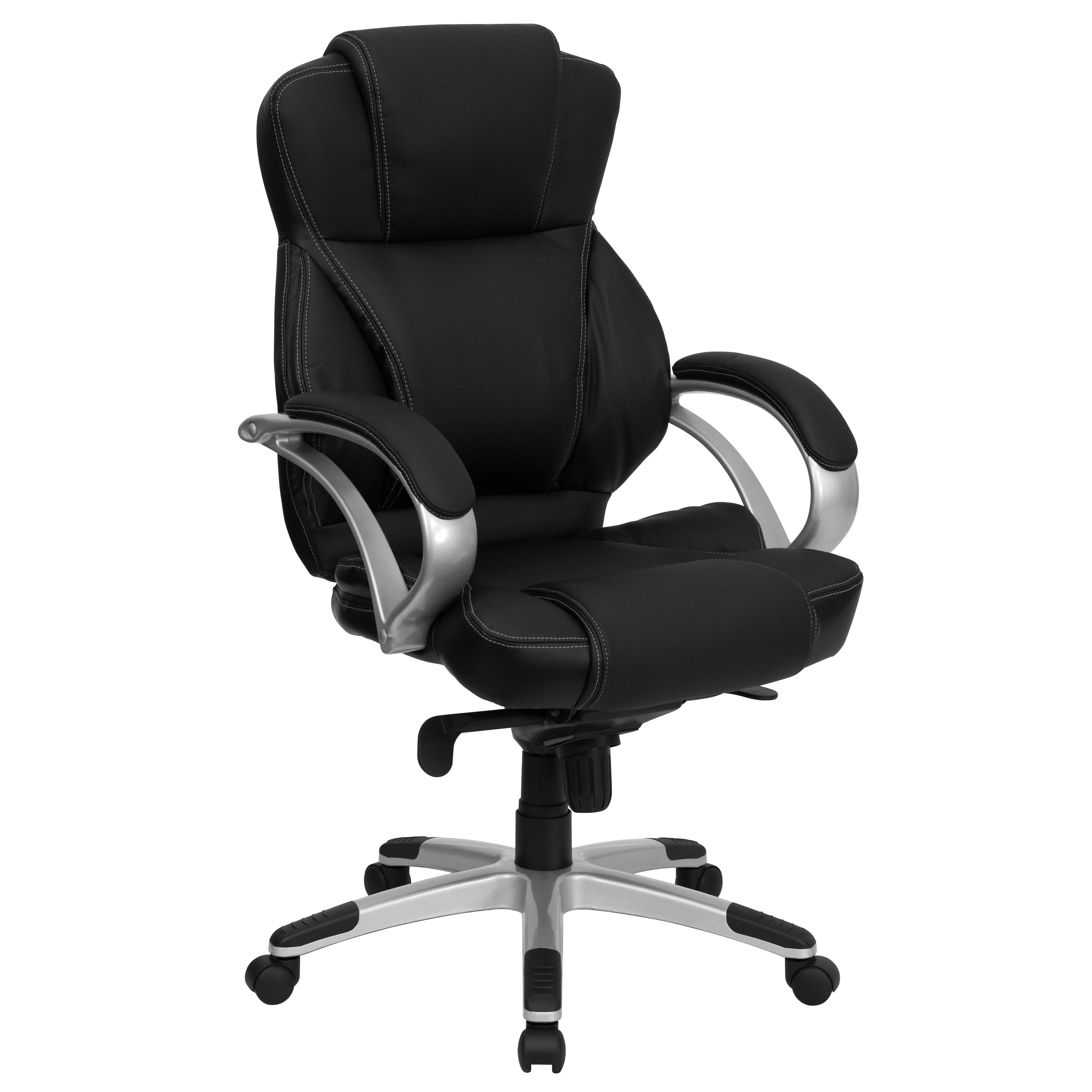 Hawkins High Back Black LeatherSoft Contemporary Executive Swivel Ergonomic Office Chair