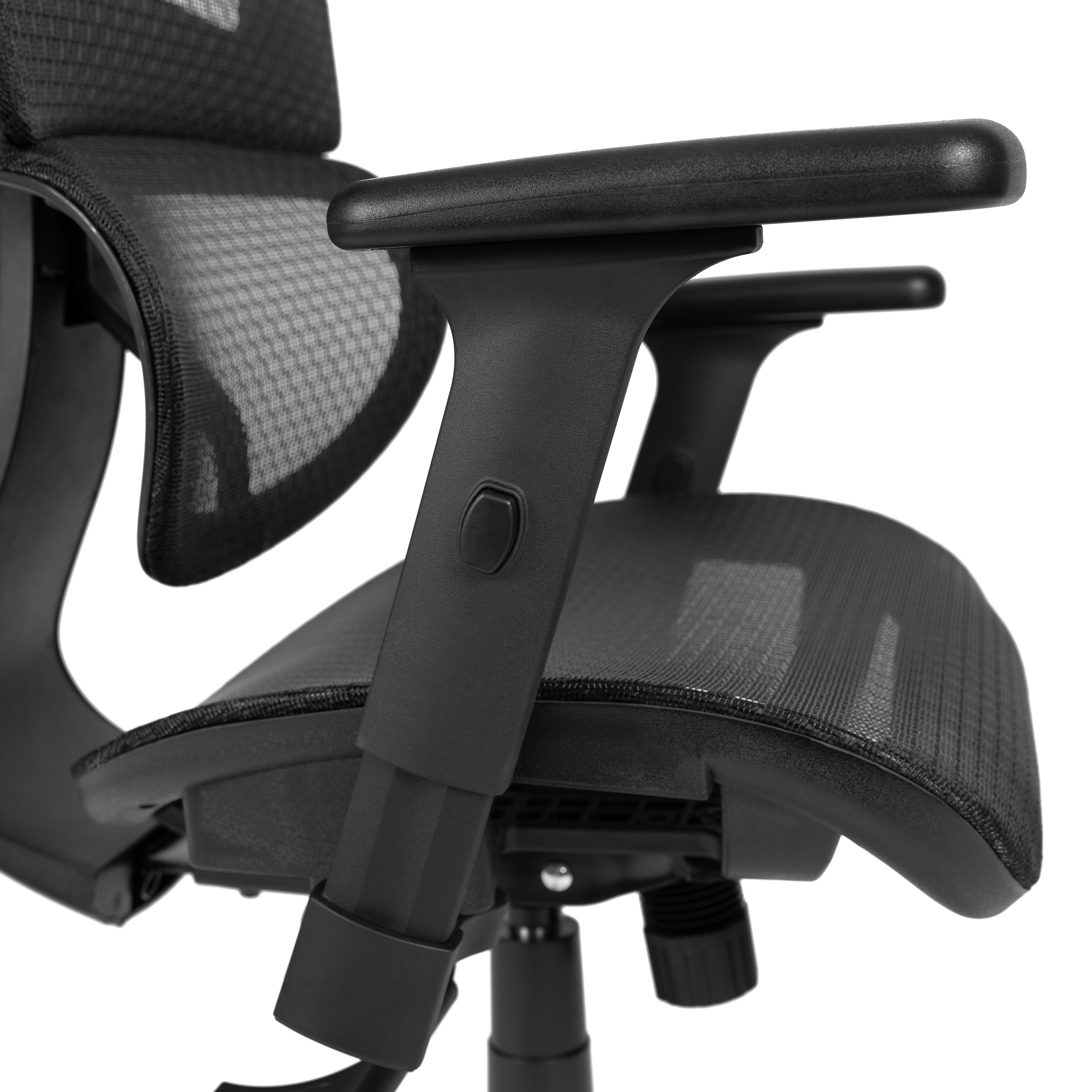 LO Ergonomic Mesh Office Chair with 2-to-1 Synchro-Tilt, Adjustable Headrest, Lumbar Support, and Adjustable Pivot Arms in Black