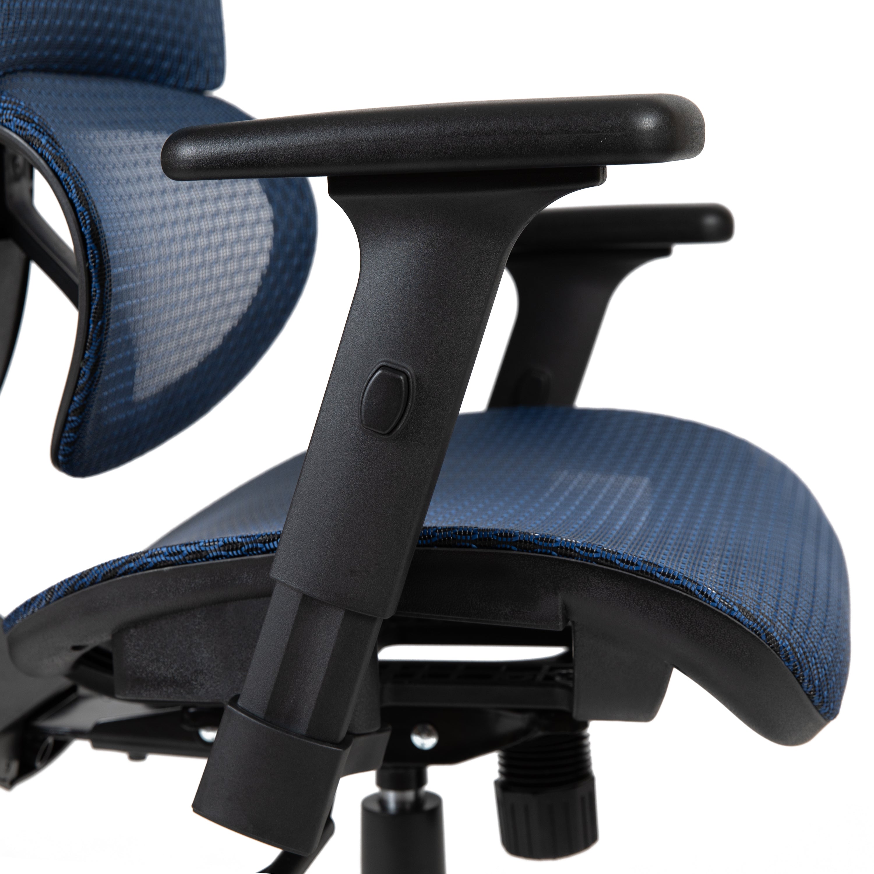 LO Ergonomic Mesh Office Chair with 2-to-1 Synchro-Tilt, Adjustable Headrest, Lumbar Support, and Adjustable Pivot Arms in Blue