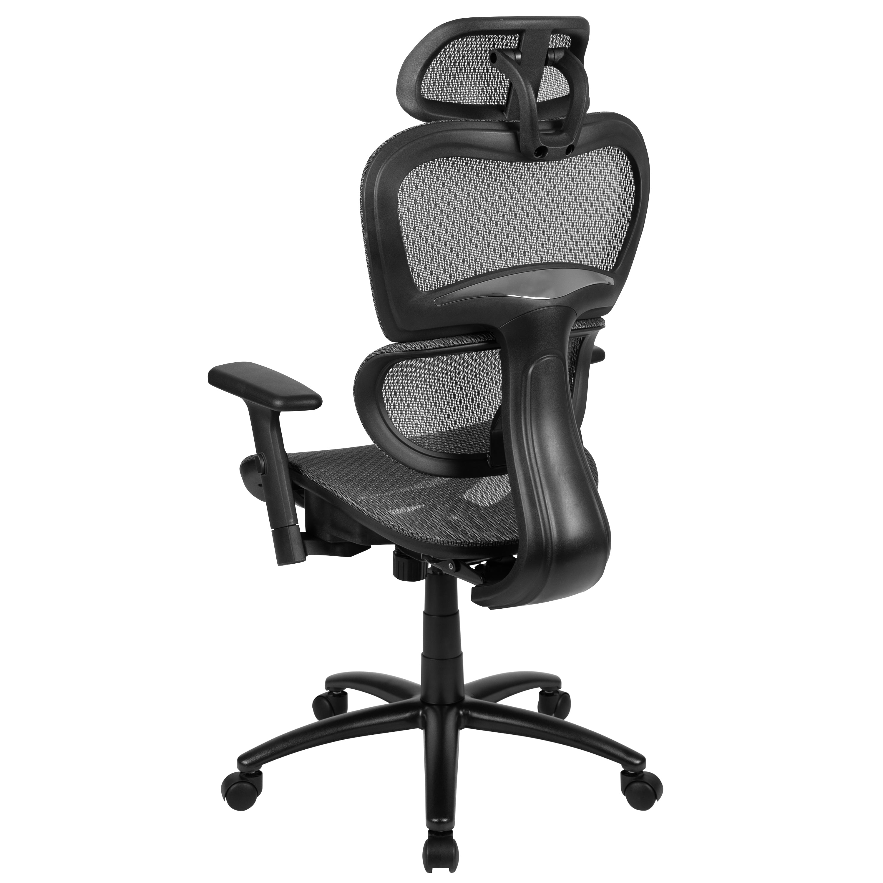 LO Ergonomic Mesh Office Chair with 2-to-1 Synchro-Tilt, Adjustable Headrest, Lumbar Support, and Adjustable Pivot Arms in Gray