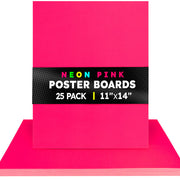 Fluorescent Poster Board - 11"x14", 2 sided, 25/pack - PINK