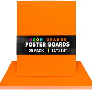 Fluorescent Poster Board - 11"x14", 2 sided, 25/pack - ORANGE