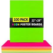 Fluorescent Poster Board - 22"x28", 10pt., 100 shts, 20 ea of 5 asst'd colors