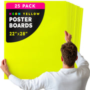 Fluorescent Poster Board - 22"x28", 2 sided, 25/pack - YELLOW