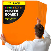 Fluorescent Poster Board - 22"x28", 2 sided, 25/pack - ORANGE
