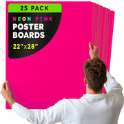 Fluorescent Poster Board - 22"x28", 2 sided, 25/pack - PINK